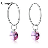 925 Silver Crystal Hoop Earrings for Women - Anniversary Jewelry