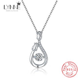 925 Silver Rose Flower Pendant Necklace with Zircon Charm