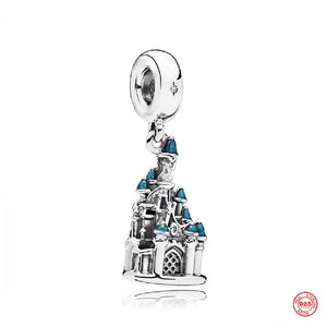 925 Sterling Silver Fine Bead Castle And Boat Pendant