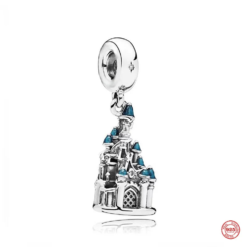 925 Sterling Silver Fine Bead Castle And Boat Pendant