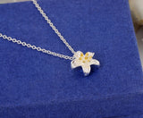 925 Silver Flower Necklace for Women Lady Gift