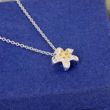 925 Silver Flower Necklace for Women Lady Gift