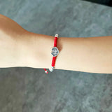925 Silver Fu Charm Bracelet Red Thread Statement