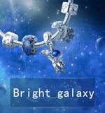925 Silver Galaxy Starry Sky Charm Bead for Bracelet DIY Jewelry
