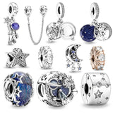 925 Silver Galaxy Starry Sky Charm Bead for Bracelet DIY Jewelry