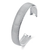 925 Silver Geometric Bangle Open Bracelet For Women Men