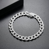 925 Silver Geometric Charm Bracelet for Women Girl Bangle