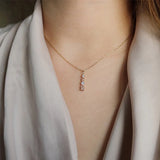 925 Silver Geometric Necklace Zircon Retro Pendant Clavicle Chain