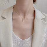925 Silver Geometric Necklace Zircon Retro Pendant Clavicle Chain