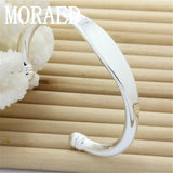 925 Silver Geometric Open Bangle Bracelet for Women