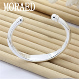 925 Silver Geometric Open Bangle Bracelet for Women