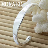 925 Silver Geometric Open Bangle Bracelet for Women