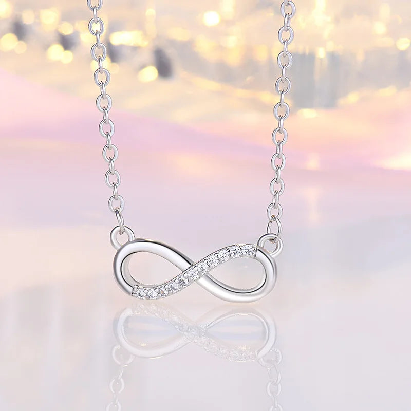 925 Silver Geometric Zirconia Pendant Choker for Women
