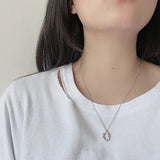 925 Sterling Silver Geometry Necklace Pendant for Women