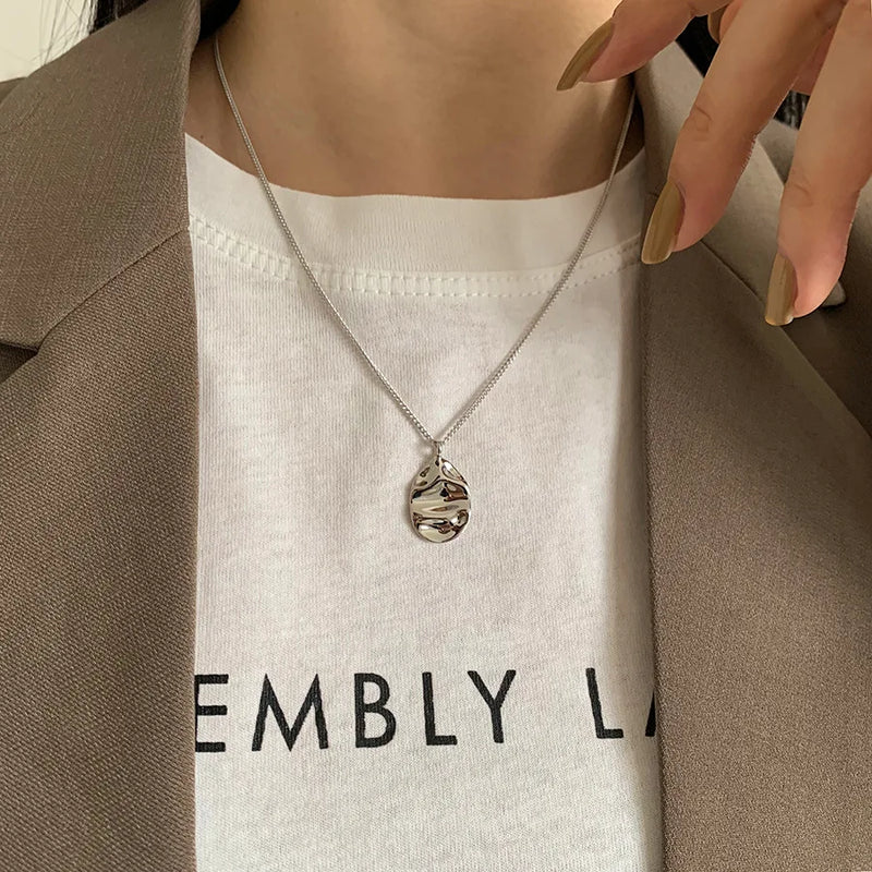925 Silver Geometry Necklace Pendant for Women