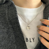 925 Silver Geometry Necklace Pendant for Women