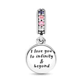 925 Silver Infinity Hearts & Stars Pendant DIY Beads Fit Charm Bracelet