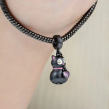 925 Silver Cat Dangle Charm Bead Pendant - Glow-in-the-dark - DIY Jewelry