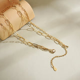 925 Silver Double Layer Choker with Long Cross Pendants Necklace