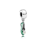 925 Sterling Silver Heart Flower Bead Charms for Bracelets