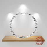 925 Sterling Silver Heart Snake Chain Charm Bracelet Women DIY Jewelry Gift