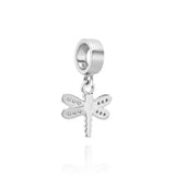 925 Silver Heart Wedding Ring Cat Charms for Bracelet&Bangle DIY