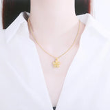 925 Silver Hetian Jade Necklace Gilt Chalcedony Flower Pendant Birthday Gift