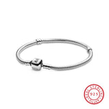 925 Silver High Femme Heart Snake Chain Bracelet