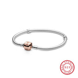 925 Silver High Femme Heart Snake Chain Bracelet