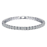 925 Silver Hip Hop Women's Tennis Bracelet CZ Stacked Style Party Jewelry