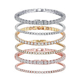 925 Silver Hip Hop Women's Tennis Bracelet CZ Stacked Style Party Jewelry