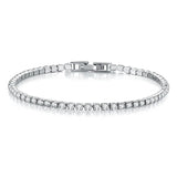 925 Silver Hip Hop Women's Tennis Bracelet with Cubic Zirconia