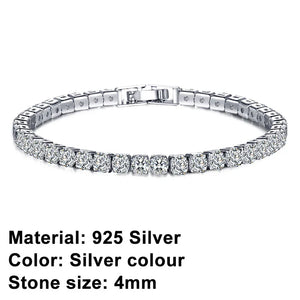 925 Silver Hip Hop Women's Tennis Bracelet with Cubic Zirconia