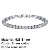 925 Silver Hip Hop Women's Tennis Bracelet with Cubic Zirconia