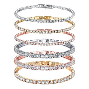 925 Silver Hip Hop Women's Tennis Bracelet with Cubic Zirconia