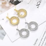 925 Silver Round Stud Earrings Wedding Jewelry