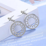 925 Silver Round Stud Earrings Wedding Jewelry