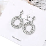 925 Silver Round Stud Earrings Wedding Jewelry