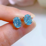 925 Sterling Silver Diamond Hailanbao Zircon Earrings