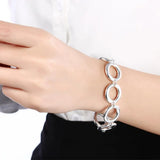 925 Sterling Silver Bracelet Smooth Men & Women Glamour Party