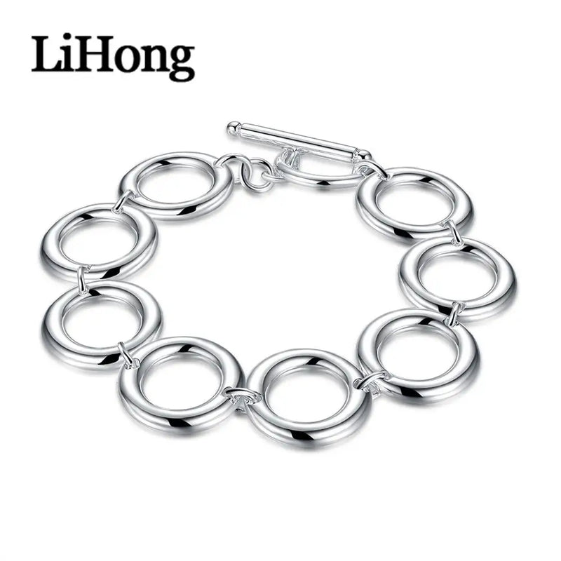 925 Sterling Silver Bracelet Smooth Men & Women Glamour Party