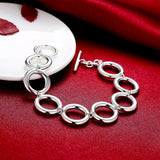 925 Sterling Silver Bracelet Smooth Men & Women Glamour Party
