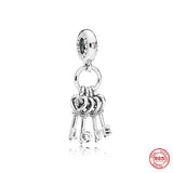 925 Silver Key House Charm Pendant DIY Bracelet Gift