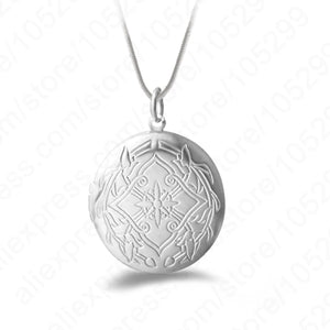 925 Silver Round Photo Locket Necklace Pendant Gift For Women Girl