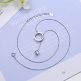925 Silver Jingling Bell Tassels Circle Necklace Pendant Women's Jewelry