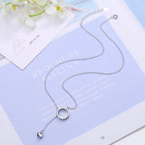 925 Silver Jingling Bell Tassels Circle Necklace Pendant Women's Jewelry