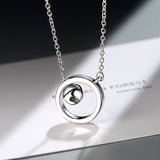 925 Silver Jingling Bell Tassels Circle Necklace Pendant Women's Jewelry