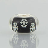 925 Silver Glass Snowflake Charm Bead for Bracelet