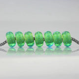 925 Sterling Silver 3D Flowers Glass Bead European Charm