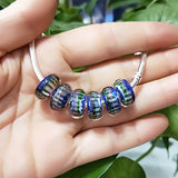 925 Silver Large Hole 3D Flowers Star Glass Beads for European Bracelet